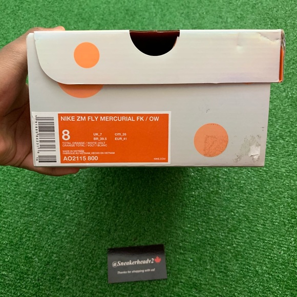 -Edm- 🍊*NEW* OFF-WHITE x Nike Zoom Fly Mercurial Total Orange 2018 (Sz 8) - Picture 15 of 16